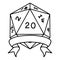 natural 20 critical hit D20 dice roll illustration