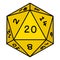 natural 20 D20 dice roll illustration