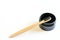 Natural activated organic charcoal and bamboo toothbrush on white, isolated. Health care, teeth whitening