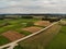 Natural aerial Lithuania rural landscape during autumn