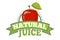 Natural apple juice logo, label