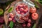 Natural apples compote in the jar