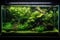 natural aquarium with variety of aquatic plants and seagrasses