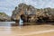 Natural arch of Cuevas del Mar beach, Asturias, Spain