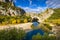 Natural arch over the river at Pont d`Arc in Ardeche