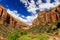 Natural Arch at scenic road in Zion National Park