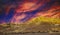 Natural Area in the mountains, New Mexico landscape with sunset