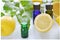 Natural aromatherapy with herbs and lemon
