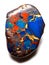 Natural Australian precious black matrix opal. Multi color flashes boulder rock gemstone for jewelry making. Macro photo of a