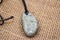 Natural aventurine pendant in silver shade