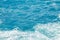 Natural background blue sea with waves, azure clear water beach