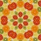 Natural background with citric fruits in seamless pattern