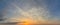 Natural background concept. Sunset gold sun, blue sky and white clouds background