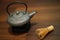 Natural bamboo chasen tea whisk and dragon teapot