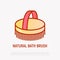 Natural bath brush thin line icon. Modern vector for body care