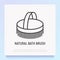 Natural bath brush thin line icon. Modern vector for body care