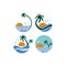 Natural Beach Logo Template Design Vector, Emblem, Design Concept, Creative Symbol, Icon