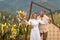 natural beauty and simplicity of a couple who eloped in the mountains surrounded by natural decor and flowers. The bride is