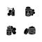 Natural bee products black glyph icons set on white space