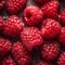 Natural berries of fresh sweet red raspberries close up, Generative AI, generative artificial intelligence