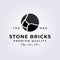 natural black gray stone bricks logo vector illustration design