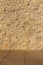 Natural block limestone wall in ashlar pattern