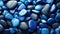 Natural Blue Stones Polished Sea Glass And Stones Azure Blue Glass Pebbles AI Generative