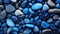 Natural Blue Stones Polished Sea Glass And Stones Azure Blue Glass Pebbles AI Generative