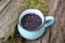 Natural blueberry Breakfast jam Rustic healthy berries from the woods organic Forest Wooden table Simple life Cottage comfy