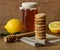 Natural buckwheat cookies with flax seeds, honey and lemon.