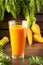 Natural carrot juice with pulp