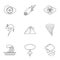Natural cataclysm icons set, outline style