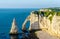 Natural chalk arch at Etretat, France