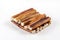 Natural chewy treats for dogs on a white background. Carefully s