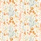 Natural chic boho flower seamless pattern in ditzy wildflower style. Hand drawn organic botanics fashion print. Modern