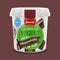 Natural classic Greek nonfat yogurt jar with chocolate pieces , commercial vector advertising mock-up