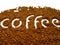 Natural coffee in granules close up
