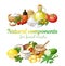 Natural components together illustration. Facial mask ingredients