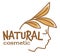 Natural cosmetic product, leaves and girl profile
