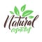 Natural Cosmetics. Logo Beauty Vector Lettering. Custom handmade calligraphy. Vector Illustation.