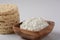 Natural cottage cheese in a bowl  and Puffed rice bread
