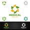 Natural Cross Medical Hospital Logo for Emergency Clinic Drug Store or Volunteers