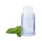Natural crystal alum deodorant and mint on white