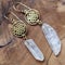 Natural crystal quartz druzy stone earrings