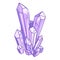 Natural crystals in light purple palette, hand drawn isolated vector illustration on white background