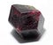 Natural dark red crystal of garnet-almandine mineral