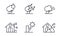 Natural disaster icons set, forest fire, thunderstorm, storm, rain, drought, snowfall vector Illustration on a white