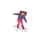 Natural disasters, severe weather unfavorable environmental conditions. Child walks and stumbles on slippery ice cartoon vector