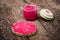 Natural diy homemade pink hummus