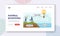 Natural Ecosystem Landing Page Template. Earth Biosphere Infographics. Atmosphere, Lithosphere and Hydrospehre